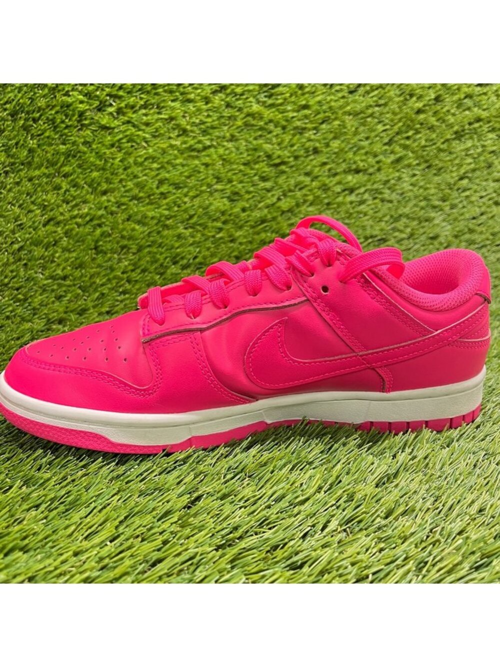 Nike Dunk Low Womens Size 8.5 Pink White Athletic Walking Leather Shoes Sneakers - Picture 2 of 10
